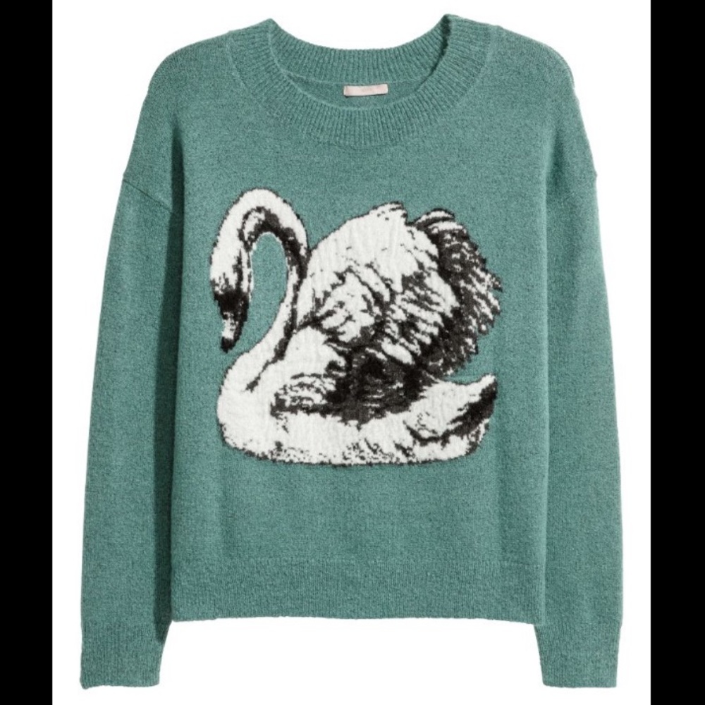 H&M Swan Grandma Chic Sweater